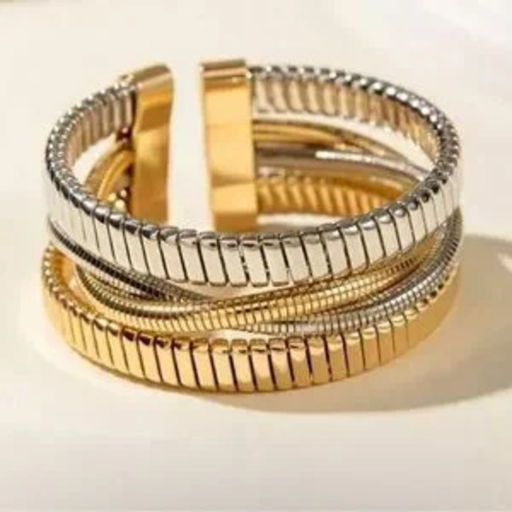 Chunky Gold Cuff Bracelet | Wide Open Statement Bangle